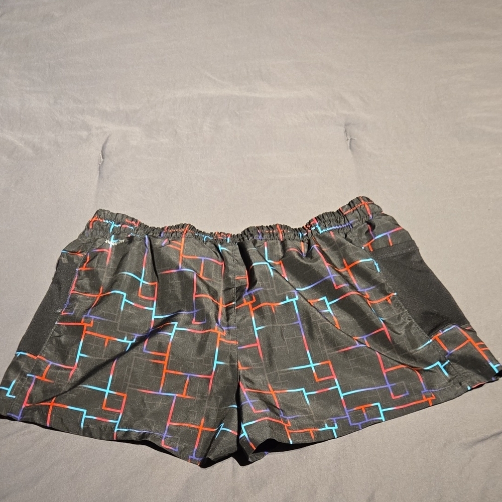 Xersion Black and Red Athletic Shorts Lightweight Elastic Waist